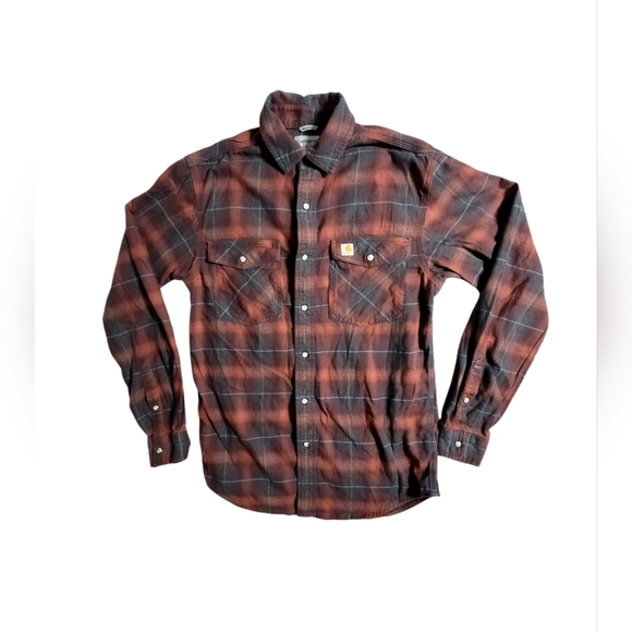 Carhartt Relaxed Fit Long Sleeve Pearl Snap Western Button Up Men's Size Small - Picture 1 of 8